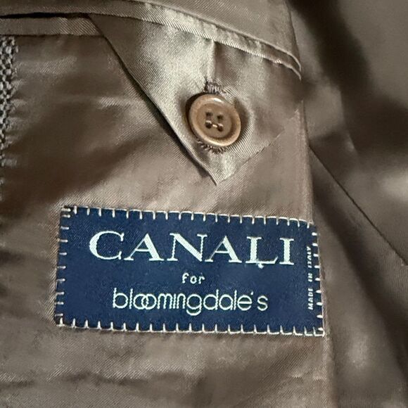 Canali For Bloomingdales Mens Sport Jacket Brown Tweed with Suede Elbow Patches. - Picture 12 of 14